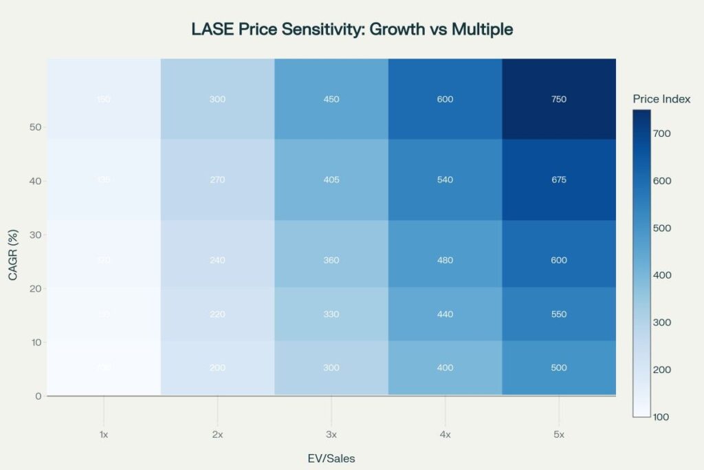 Implied price is highly sensitive to both growth and multiple expansion