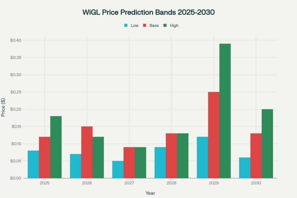 WiGL funding, valuation, predicted price path, seasonality, and employee growth history (2025–2030)